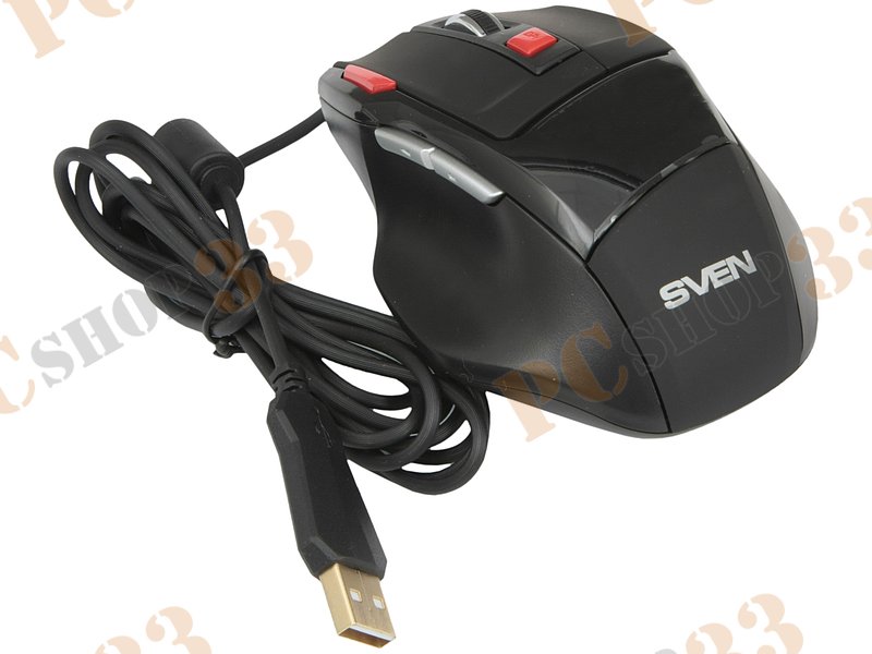 Оптическая мышь Sven GX-970 Gaming, 6кн.+скр., черный (USB)