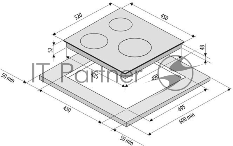 Варочная поверхность Krona CORTO 45 BL черный