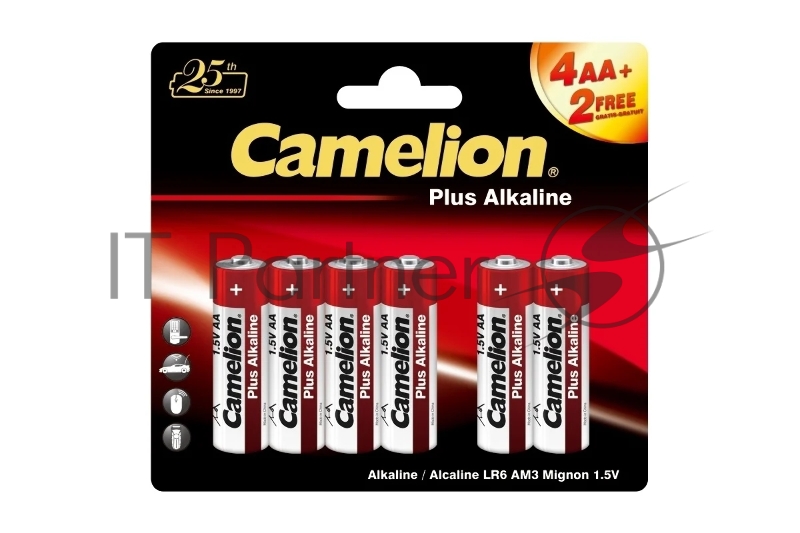 Элемент питания LR6 Plus Alkaline 4+2 (4+2LR6-BP) 1.5В (блист.6шт) Camelion 14113