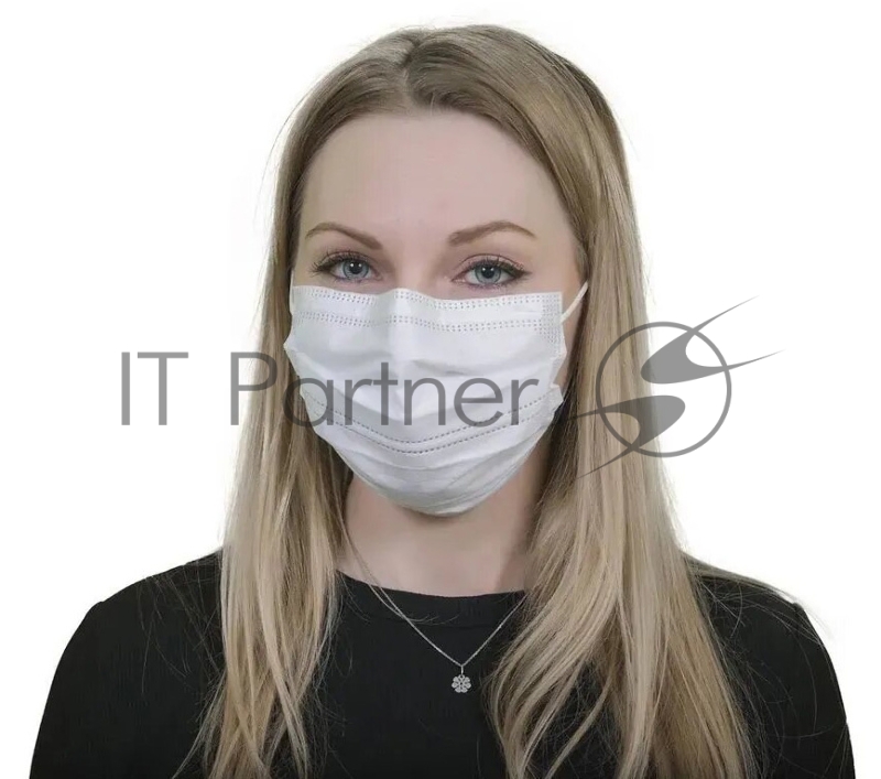 Маска медицинская КИТ Элит Классик однораз. 3-слой. на резинке белый (упак.:50шт)