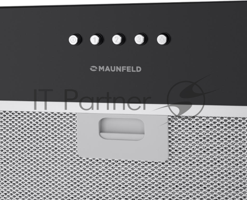 Вытяжка MAUNFELD CROSBY SINGL 60 BLACK Полновстраиваемая, 60см, 850 м3, кнопочное управление, LED, площадь кухни до 30м2, опция: угольный фильтр CF140C-2шт, черная