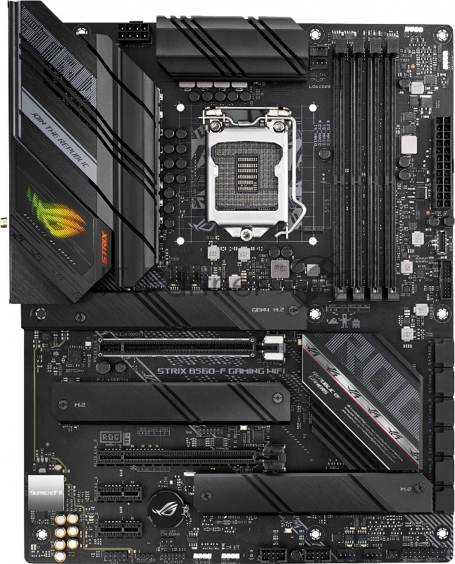 Материнская плата ASUS ROG STRIX B560-F GAMING WIFI, LGA1200, B560, 4*DDR4, HDMI+DP, CrossFireX, SATA3 + RAID, Audio, Gb LAN, USB 3.2*9, USB 2.0*5, ATX 90MB16J0-M0EAY0