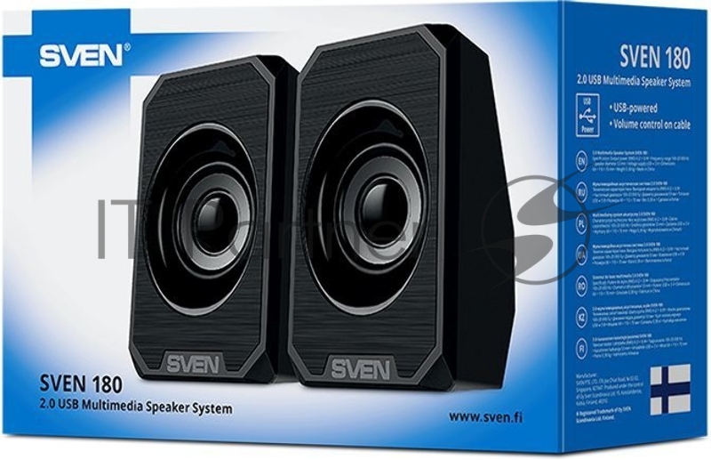 Колонки чёрные Sven 180 (2x3W, USB)