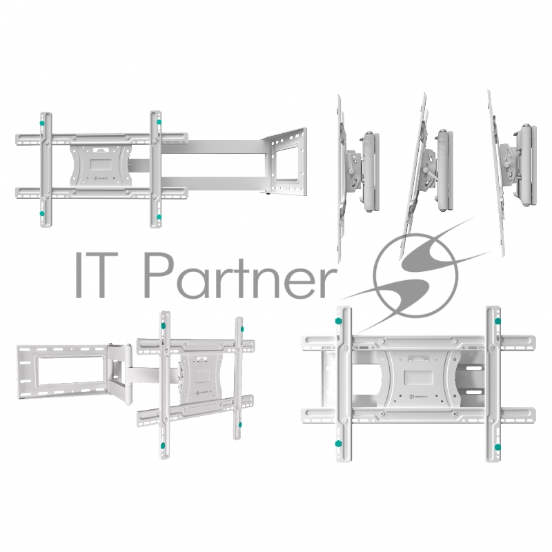 Кронштейн ONKRON M7LW 40-75 макс 400*600 наклон -5°/+15° поворот ±180° Макс нагрузка 68,2кг, от стены 110-711мм, белый
