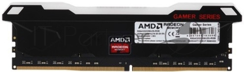 Модуль памяти AMD Radeon DDR4 32Gb 3200Mhz Long DIMM 1.35V Heat Shield RGB Retail R9S432G3206U2S-RGB