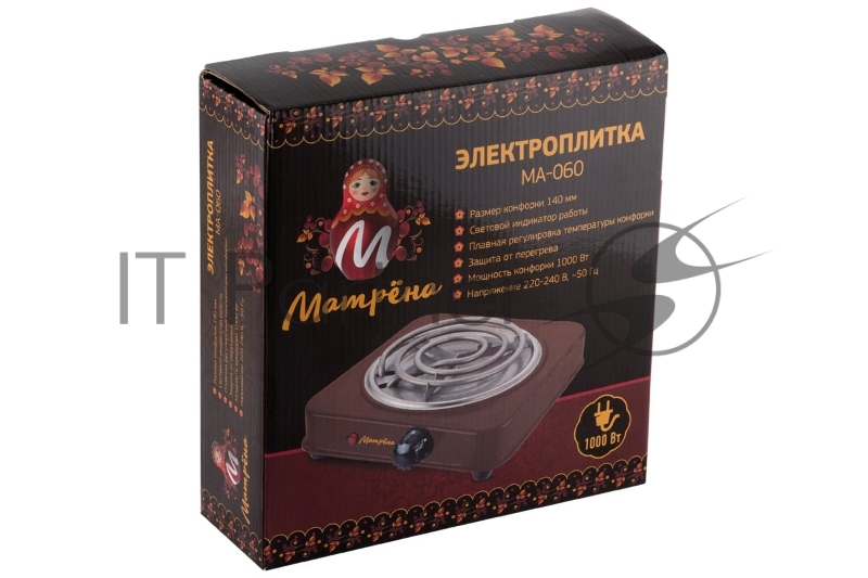 Плитка электрическая Матрёна МА-060, спираль 1 конфорка