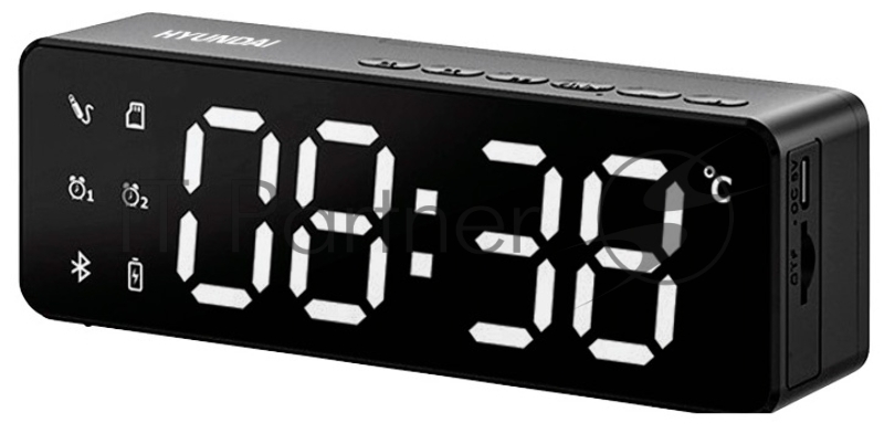 Радиобудильник Hyundai H-RCL410 черный LED часы:цифровые FM