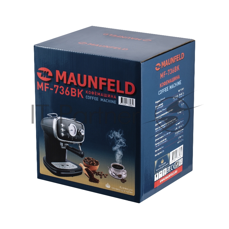 Кофемашина рожкового типа MAUNFELD MF-736BK