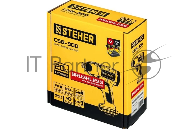 Винтоверт STEHER 20В бесщёточный , без АКБ, в коробке. CSB-300