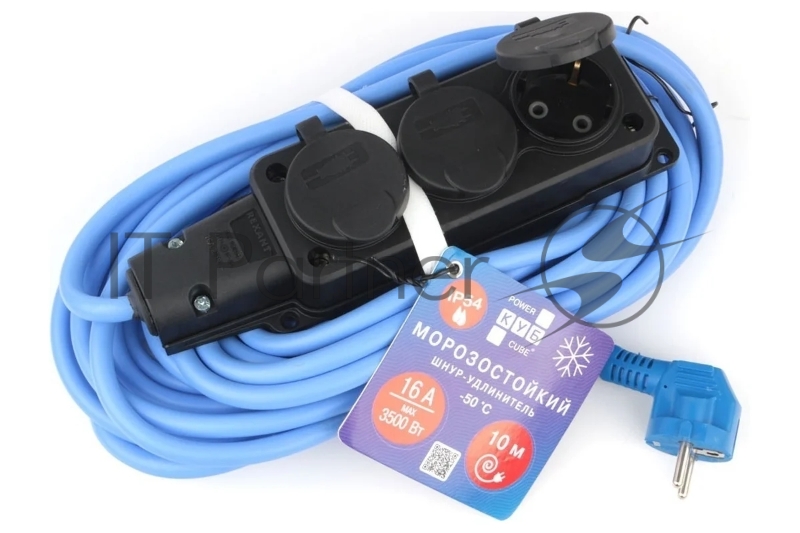 Морозостойкий удлинитель PC 16А, 3р 10м 3*2,5 IP54 / PC-3GF-R-10(IP)