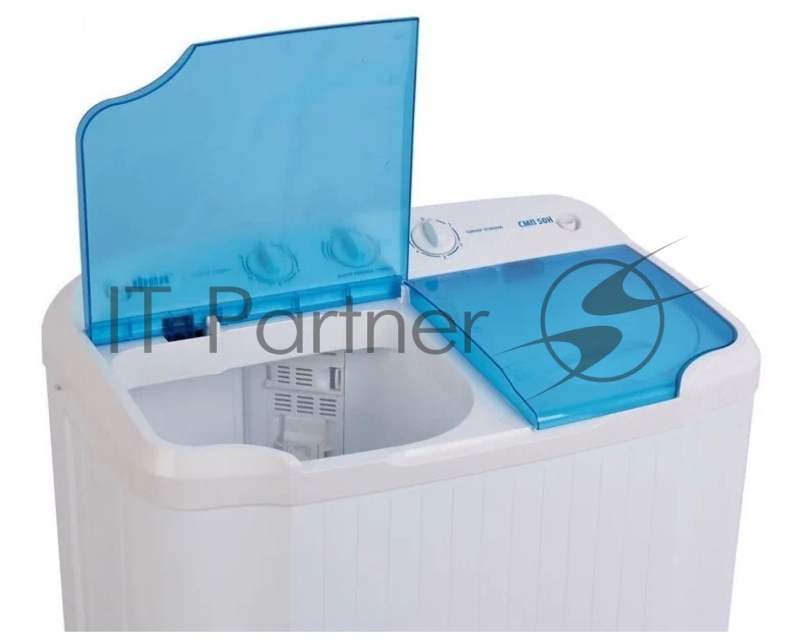 Фея СМП 50 Н прозрачная крышка Стиральная машина полуавтоматическаяВместимость при стирке - 4,5 кг, вместимость белья при отжиме - 3,4 кг, насос для слива воды, механическое управление, функция отжим