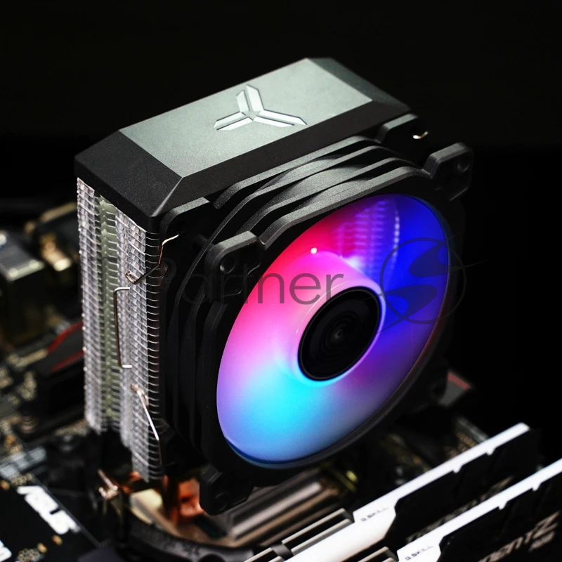 Кулер JONSBO CR-1200E LGA1200/115X/775/AM4/AM3/3+/AM TDP 95W, 92mm Dynamic Multi-Color LED Fan, 2 тепловые трубки, 3-pin) Reta