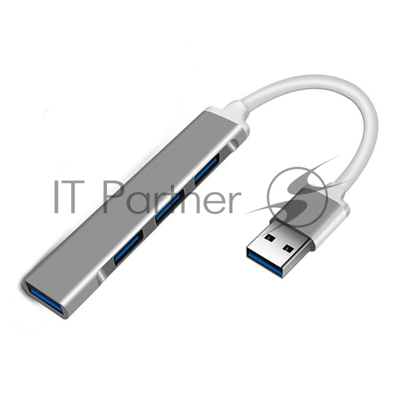 Хаб USB ORIENT CU-322, USB 3.0 (USB 3.1 Gen1)/USB 2.0 HUB 4 порта: 1xUSB3.0+3xUSB2.0, USB штекер тип А, алюминиевый корпус, серебристый (31234)