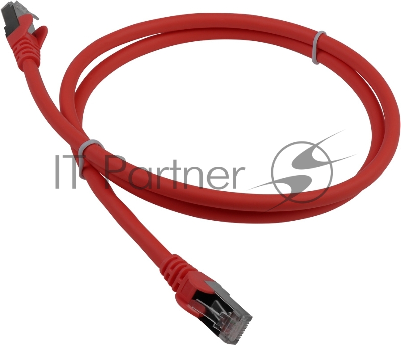 Патч-корд RJ45 - RJ45, 4 пары, FTP, категория 6A, 1 м, красный, LSZH, LANMASTER LAN-PC45/S6A-1.0-RD