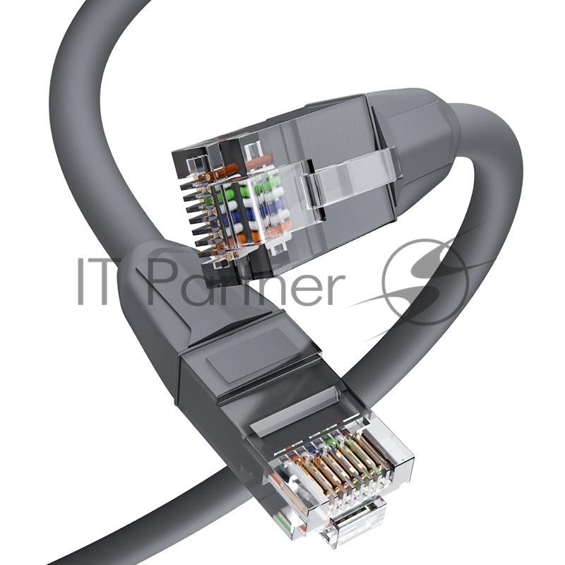 Патч-корд GCR прямой 2.0m LSZH UTP кат.6, серый, 24 AWG, литой без фиксатора, ethernet high speed, RJ45, T568B, GCR-52750