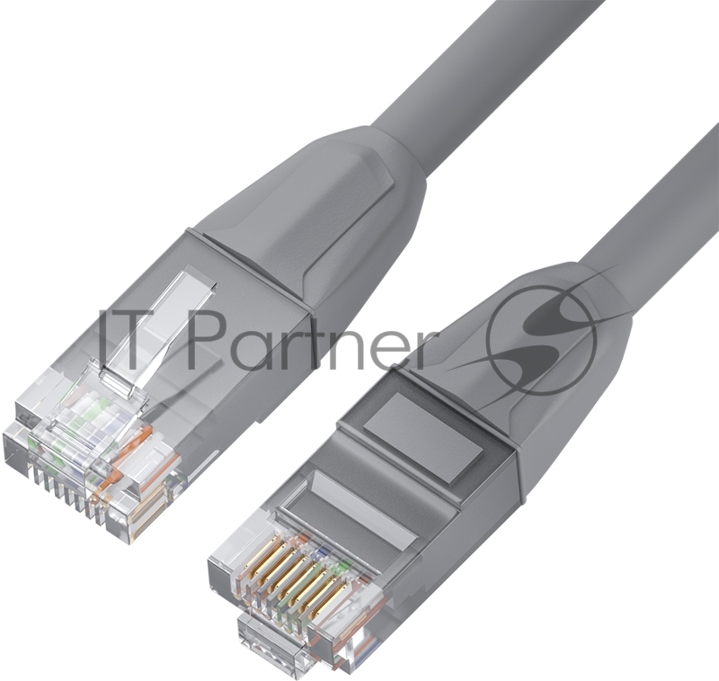 Патч-корд GCR прямой 2.0m LSZH UTP кат.6, серый, 24 AWG, литой без фиксатора, ethernet high speed, RJ45, T568B, GCR-52750
