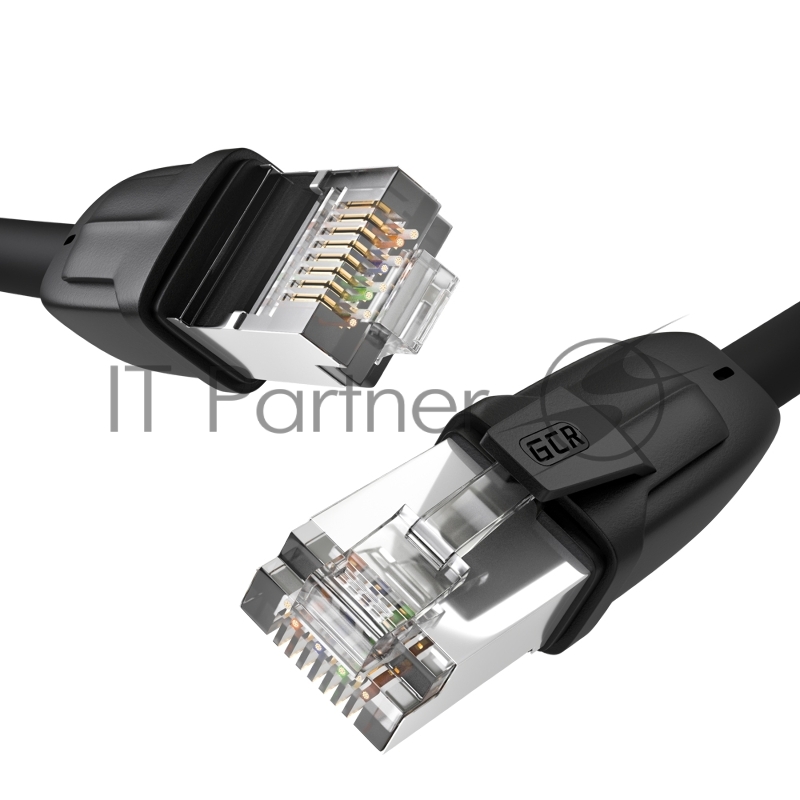 Патч-корд GCR PROF кат.8 ethernet 2.0m F/FTP, RJ45, CU, 26 AWG, литой, прямой, черный, экранированные коннекторы, GCR-52348