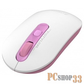Мышь A4Tech Fstyler FG20S Sakura белый/розовый оптическая (2000dpi) silent беспроводная USB (4but)
