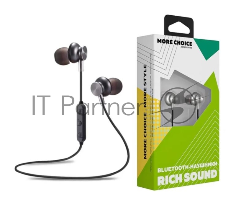 Наушники Bluetooth вакуумные с шейным шнурком More choice BG6 (Silver)