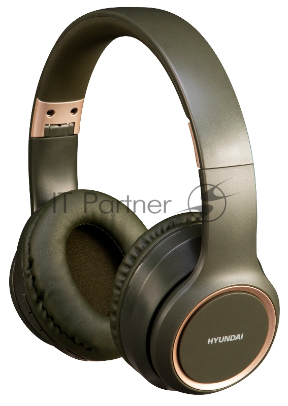 Гарнитура накладные Hyundai H-HP100G темно-зеленый беспроводные bluetooth оголовье