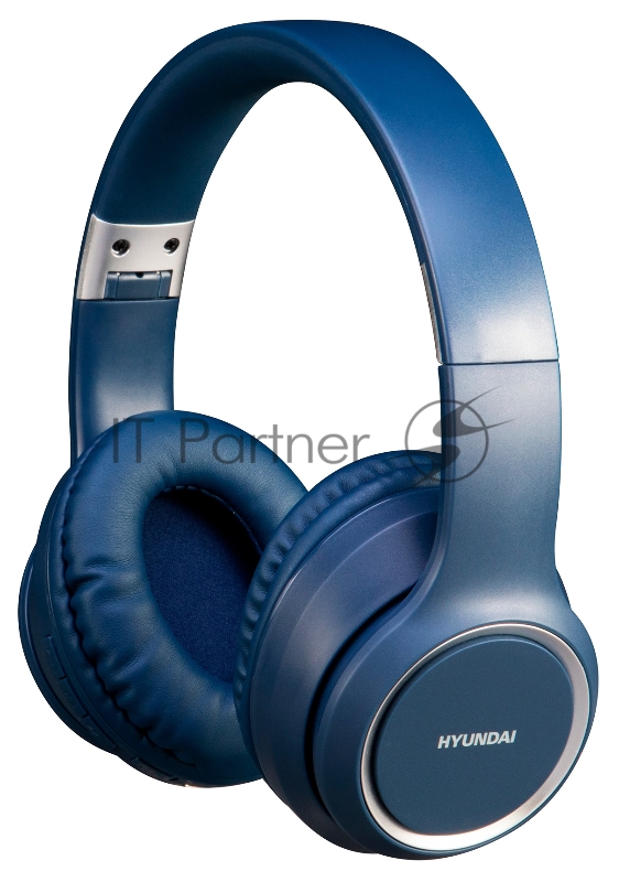 Гарнитура накладные Hyundai H-HP100BL синий беспроводные bluetooth оголовье