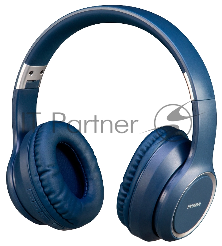 Гарнитура накладные Hyundai H-HP100BL синий беспроводные bluetooth оголовье