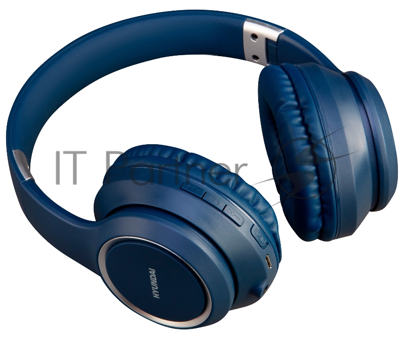 Гарнитура накладные Hyundai H-HP100BL синий беспроводные bluetooth оголовье