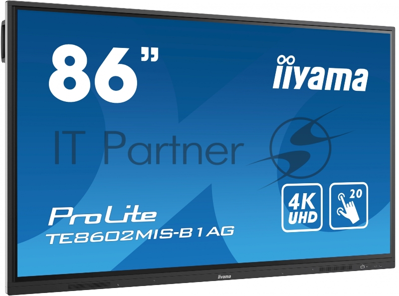 Панель Iiyama 85 TE8602MIS-B1AG черный IPS LED 8ms 16:9 DVI HDMI M/M матовая 1200:1 400cd 178гр/178гр 3840x2160 D-Sub USB 66.8кг