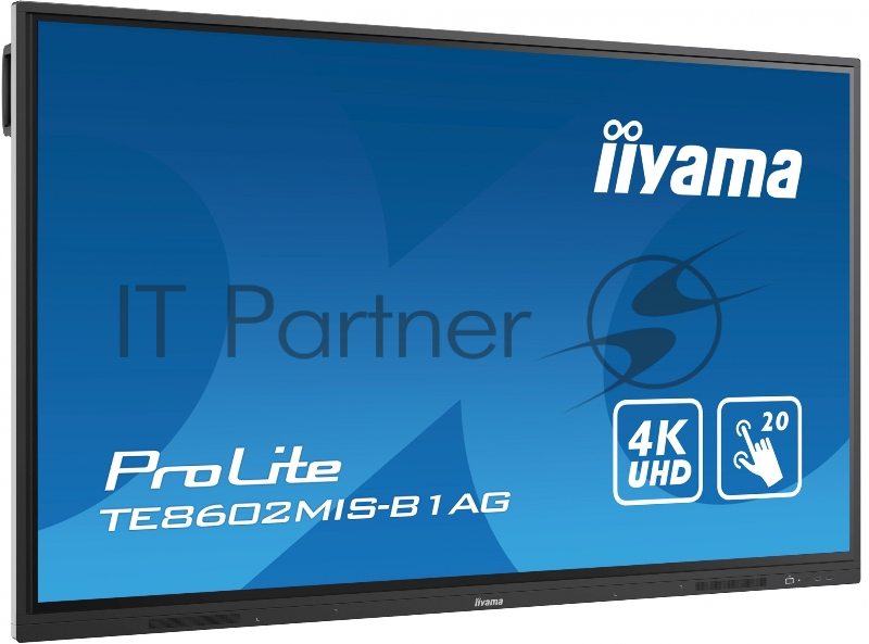 Панель Iiyama 85 TE8602MIS-B1AG черный IPS LED 8ms 16:9 DVI HDMI M/M матовая 1200:1 400cd 178гр/178гр 3840x2160 D-Sub USB 66.8кг