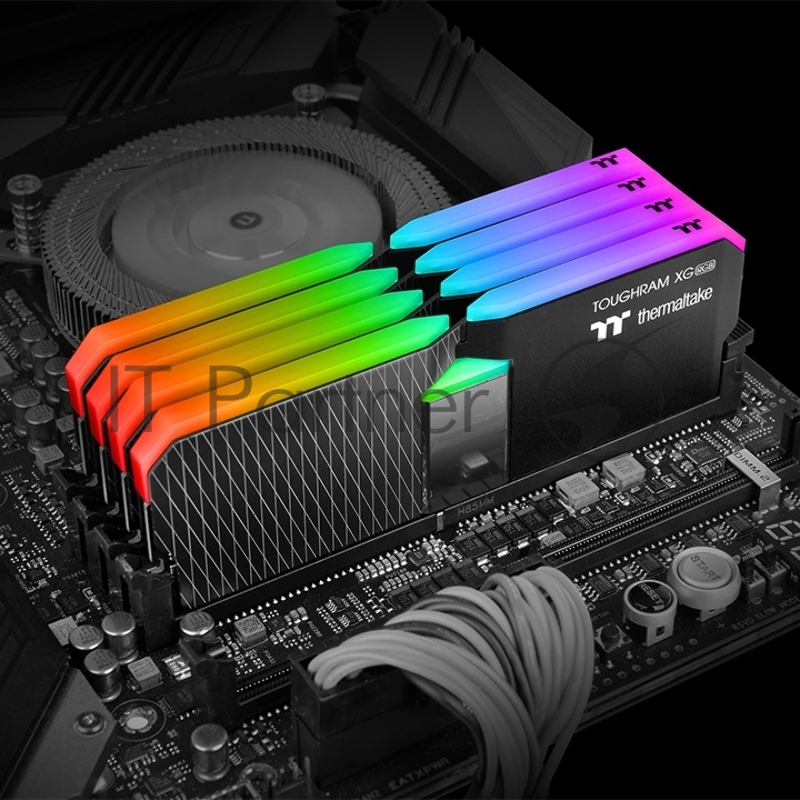 Модуль памяти 16GB Thermaltake DDR4 3600 DIMM TOUGHRAM XG RGB Black Gaming Memory R016D408GX2-3600C18A Non-ECC, CL18, 1.35V, Heat Shield, XMP 2.0, Kit (2x8GB), RTL (523103)