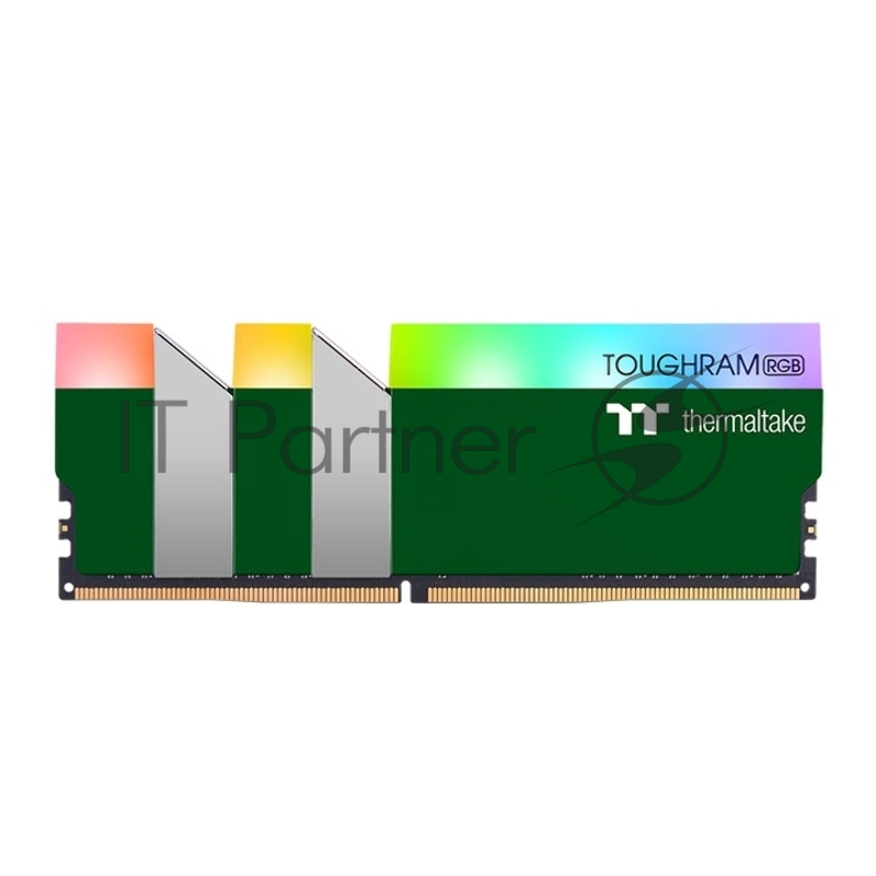 Модуль памяти 16GB Thermaltake DDR4 3600 DIMM TOUGHRAM RGB Racing Green Gaming Memory RG28D408GX2-3600C18A Non-ECC, CL18, 1.35V, Heat Shield, XMP 2.0, Kit (2x8GB), RTL (528825)