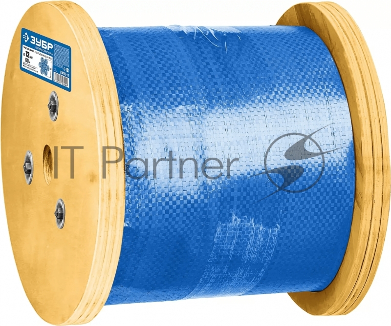 Трос грузоподъемный стальной, оцинкованный, DIN 3060, d=12 мм, L=50 м, ЗУБР Профессионал