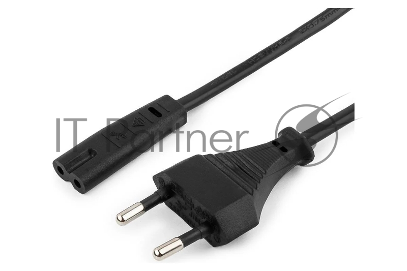 Шнур PowerCube ШВВП-АП 2*0,75 S52C7-250-2,5-1,8, черный, 1,8 м , S52 - C7, 2-pin, Россия