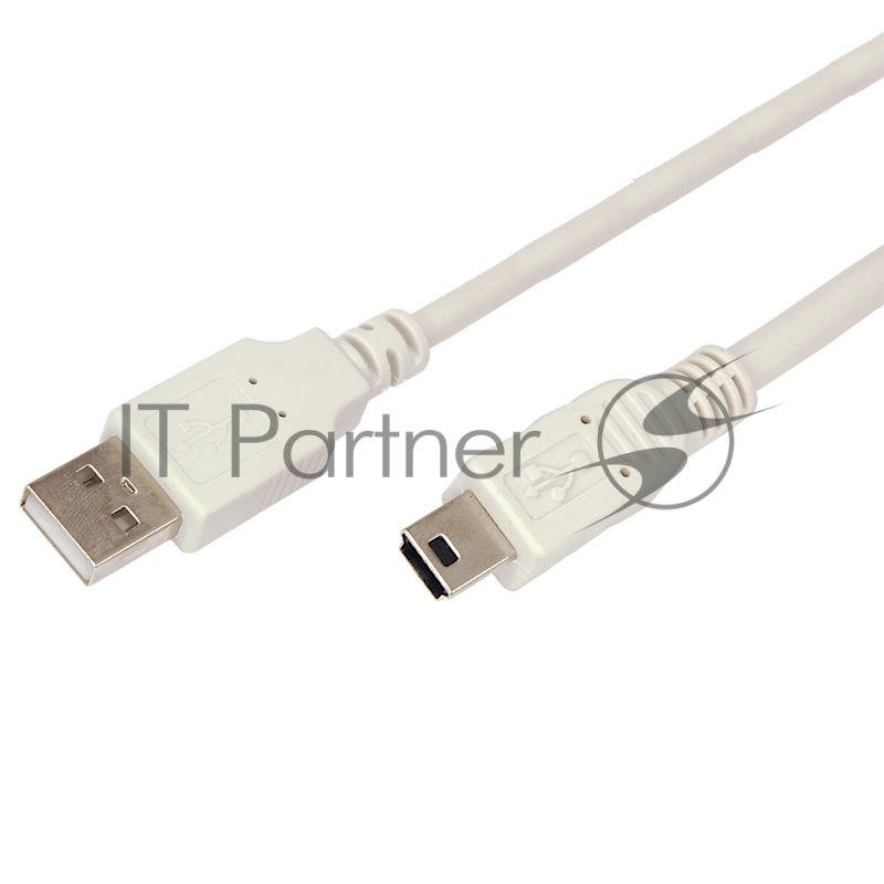 Кабель mini USB (male) штекер - USB-A (male) штекер, длина 3 метра, белый (PE пакет) | 18-1136 | REXANT