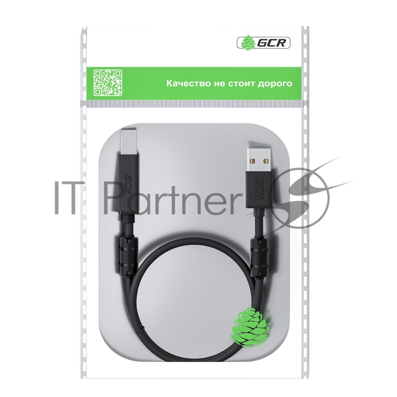 Кабель GCR PROF 0.75m USB 2.0, AM/BM, черный, ферритовые кольца, 28/24 AWG, экран, армированный, морозостойкий, GCR-52416 GCR Кабель PROF 0.75m USB 2.0, AM/BM, черный, ферритовые кольца, 28/24 AWG, экран, армированный, морозостойкий, GCR-52416