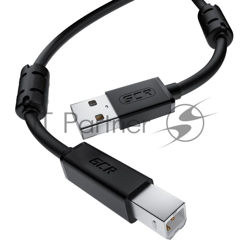 Кабель GCR PROF 0.75m USB 2.0, AM/BM, черный, ферритовые кольца, 28/24 AWG, экран, армированный, морозостойкий, GCR-52416 GCR Кабель PROF 0.75m USB 2.0, AM/BM, черный, ферритовые кольца, 28/24 AWG, экран, армированный, морозостойкий, GCR-52416