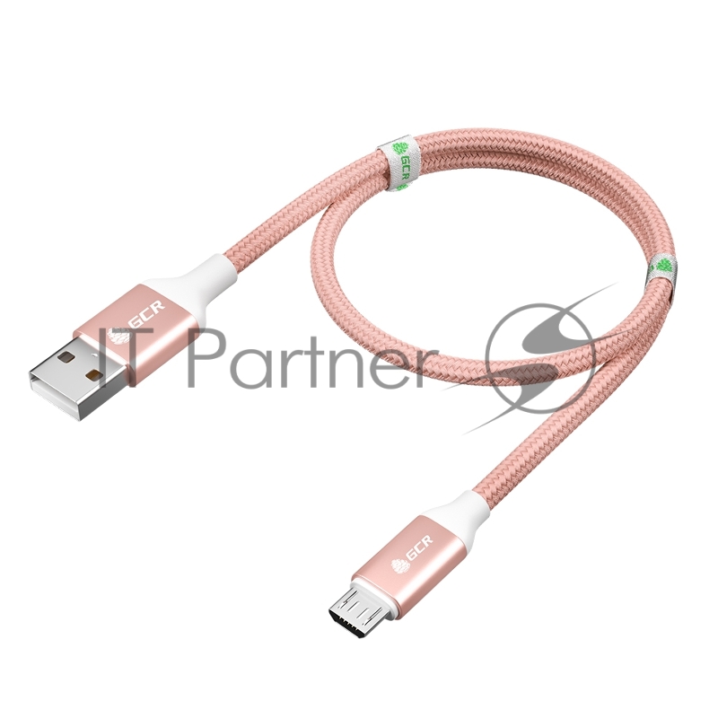 Кабель 0.5m GCR QC MicroUSB, быстрая зарядка, розовый нейлон, AL корпус розовый, белый ПВХ, 28/24 AWG, GCR-52464 GCR QC Кабель 0.5m MicroUSB, быстрая зарядка, розовый нейлон, AL корпус розовый, белый ПВХ, 28/24 AWG, GCR-52464