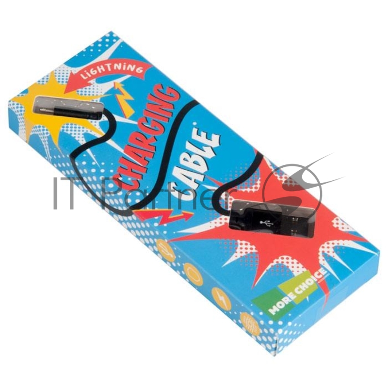 Дата-кабель USB 2.1A для Lightning 8-pin More choice K12i нейлон 1м (Black)