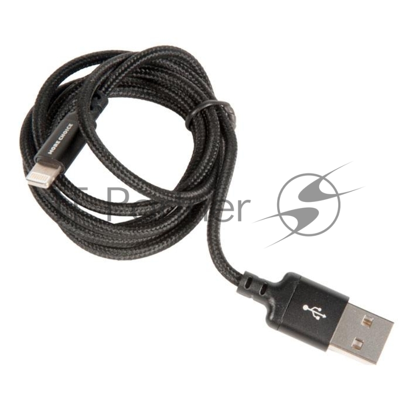 Дата-кабель USB 2.1A для Lightning 8-pin More choice K12i нейлон 1м (Black)