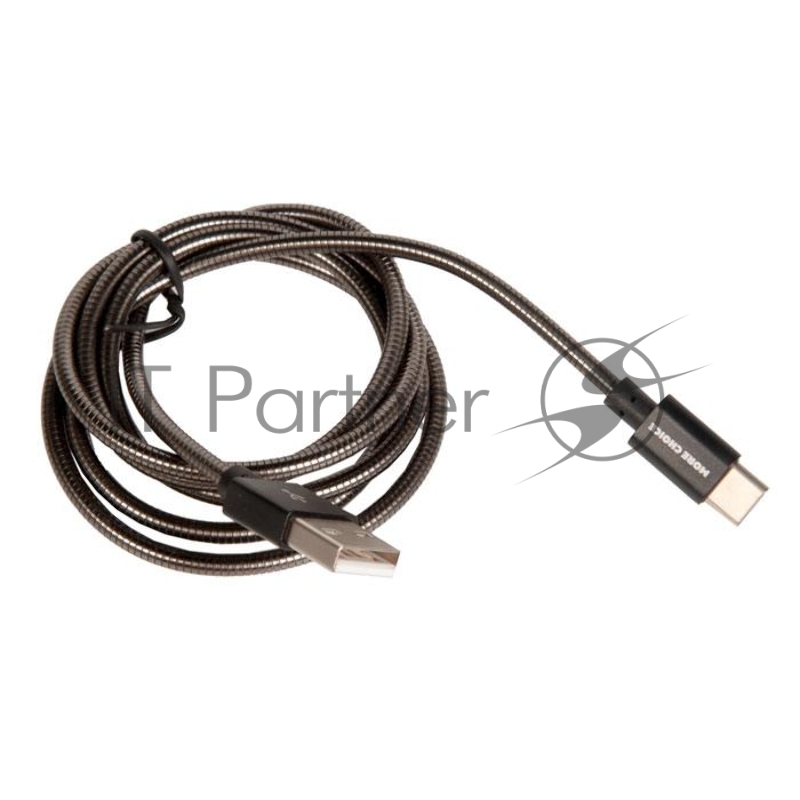 Дата-кабель USB 2.1A для Type-C More choice K31a металл 1м (Black)