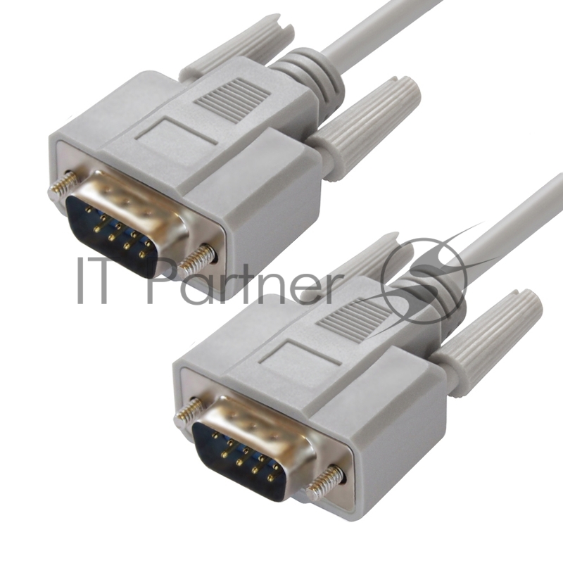 Кабель Greenconnect 1.5m 0-модемный COM RS-232 линковочный, DB9/DB9 9M/9M, серый, 30 AWG, GCR-50657