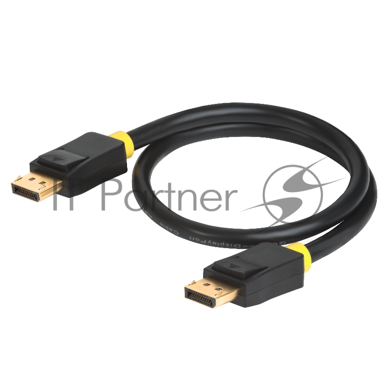 Кабель Greenconnect 0.5m DisplayPort/DisplayPort v1.2/v1.2 черный, позолоченные контакты, OD7.3mm, 28/28 AWG, 20M / 20M, GCR-DP2DP-0.5m, двойной экран