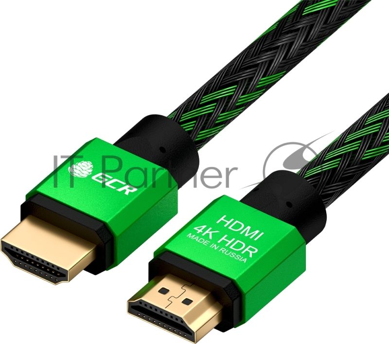 Кабель GCR 0.3m HDMI версия 2.0, HDR 4:2:2, Ultra HD, 4K 60 fps 60Hz/5K*30Hz, 3D, AUDIO, 18.0 Гбит/с, 28/28 AWG, OD7.8mm, тройной экран, BICOLOR нейлон, AL корпус зеленый, GCR-52288 GCR Кабель 0.3m HDMI версия 2.0, HDR 4:2:2, Ultra HD, 4K 60 fps 60Hz