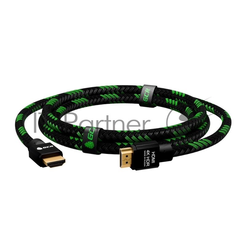 Кабель GCR 0.3m HDMI версия 2.0, HDR 4:2:2, Ultra HD, 4K 60 fps 60Hz/5K*30Hz, 3D, AUDIO, 18.0 Гбит/с, 28/28 AWG, OD7.8mm, тройной экран, BICOLOR нейлон, AL корпус зеленый, GCR-52288 GCR Кабель 0.3m HDMI версия 2.0, HDR 4:2:2, Ultra HD, 4K 60 fps 60Hz