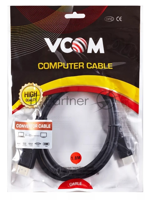 Кабель DISPLAY PORT TO HDMI 1.8M CG608-1.8M VCOM