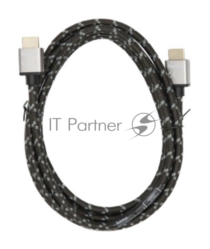 Кабель Hama H-205239 00205239 ver2.1 HDMI HDMI 2м серый/черный (упак.:1шт) плоский