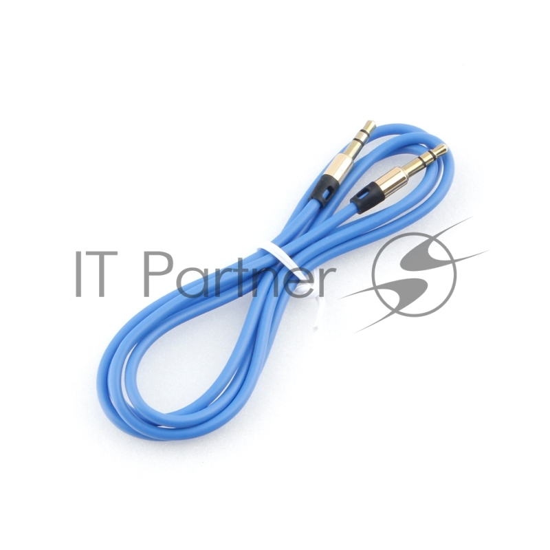 Кабель аудио Cablexpert CCAB-01-35MM-1MU, 3.5 джек (M)/3.5 джек (M), синий. 1м, блистер