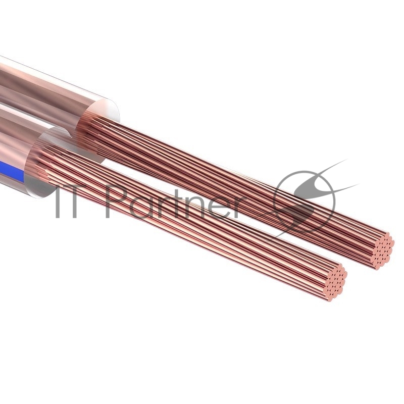 Кабель акустический REXANT 2х1,00 мм², прозрачный BLUELINE, мини-бухта 20 м