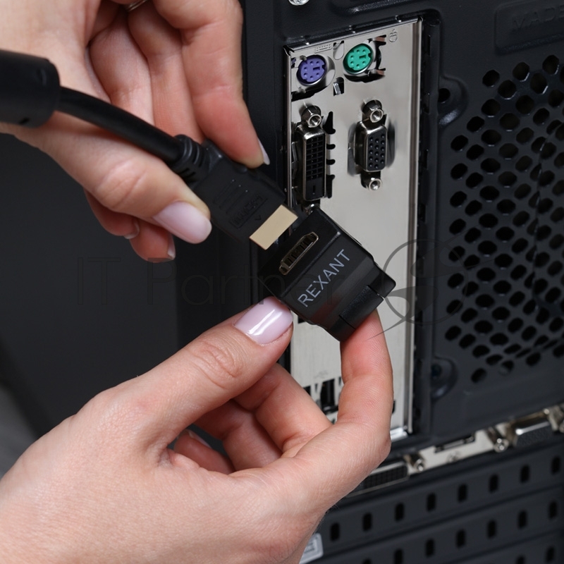 Переходник штекер HDMI - гнездо HDMI, поворотный REXANT