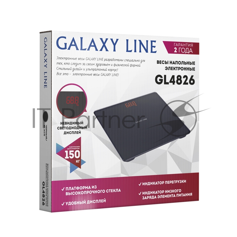 Весы напольные электронные GALAXY GL 4826л черн